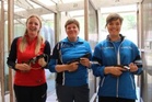 Naisten urheilupistoolin voittoon venyi Ritva Karri (keskellä).
 Hopeaa sai Iso-Britannian Jessica Liddon ja pronssia Elina Silver.
Kuva:Ampumaurheiluliitto
